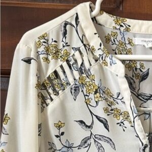 Maurices Cream Blouse with Floral Print